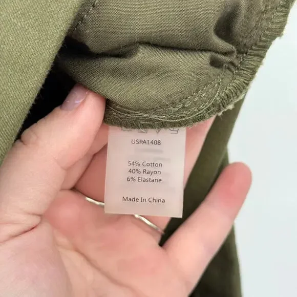 Women's Universal Standard Olive Stretch Twill Shorts Extra Large XL - Picture 4 of 4